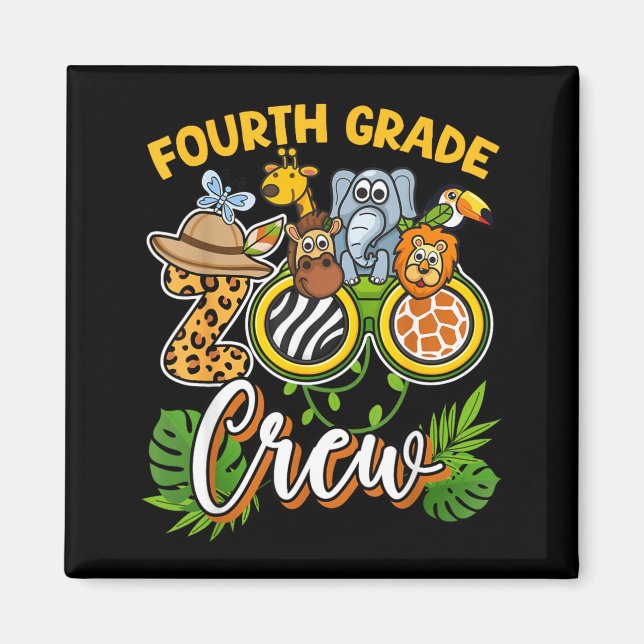 Fourth Grade Zoo Field Trip Squad Matching Magnet (Front)