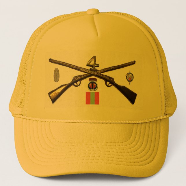 Fourth Infantry Regiment Cross Rifles Trucker Hat (Front)