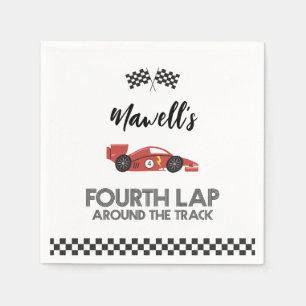 Fourth Lap Around the Track Race Car Birthday Napkin