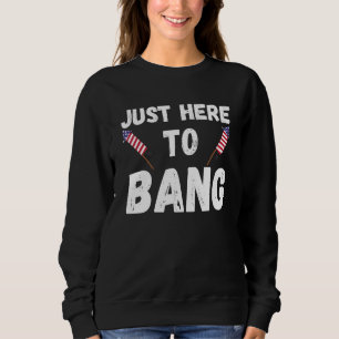 Fourth Of July 4th Of July Im Just Here To Bang 7 Sweatshirt