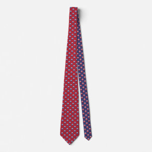 Fourth of July 4th Red Blue Dot Patriotic Neck Tie