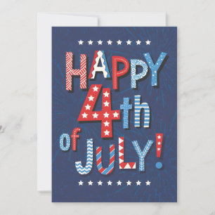 Fourth of July Art Patriotic Celebration Artwork Holiday Card