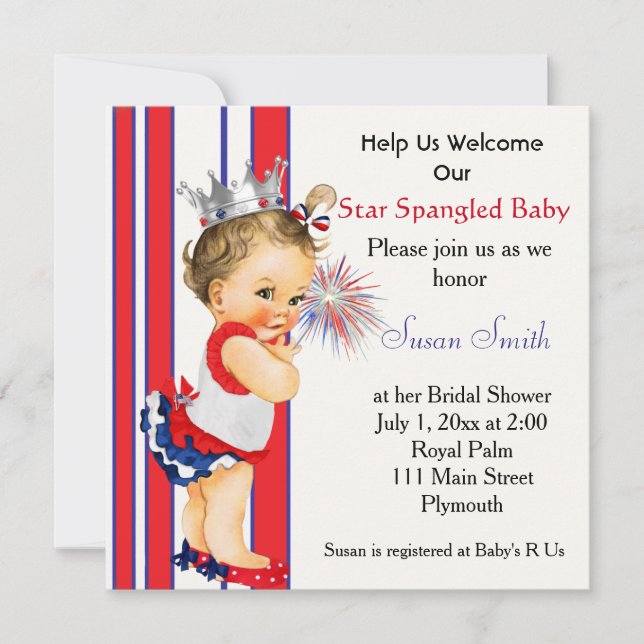 Fourth of July Baby Shower Invitation (Front)