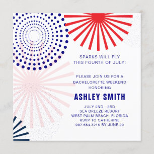 Fourth of July Bachelorette Invitation for Weekend