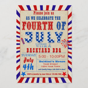 Fourth of July BBQ Invitation