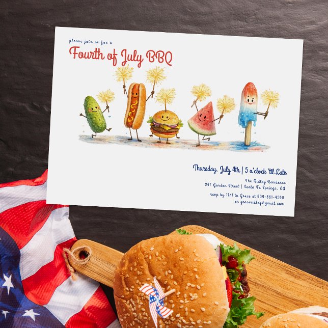 Fourth of July BBQ Mascots | Independence Day Invitation (Creator Uploaded)