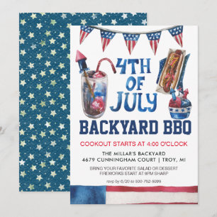 Fourth of July BBQ Party Invitation