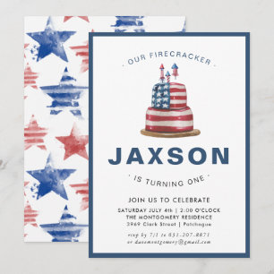 Fourth of July   Birthday Party Invitation