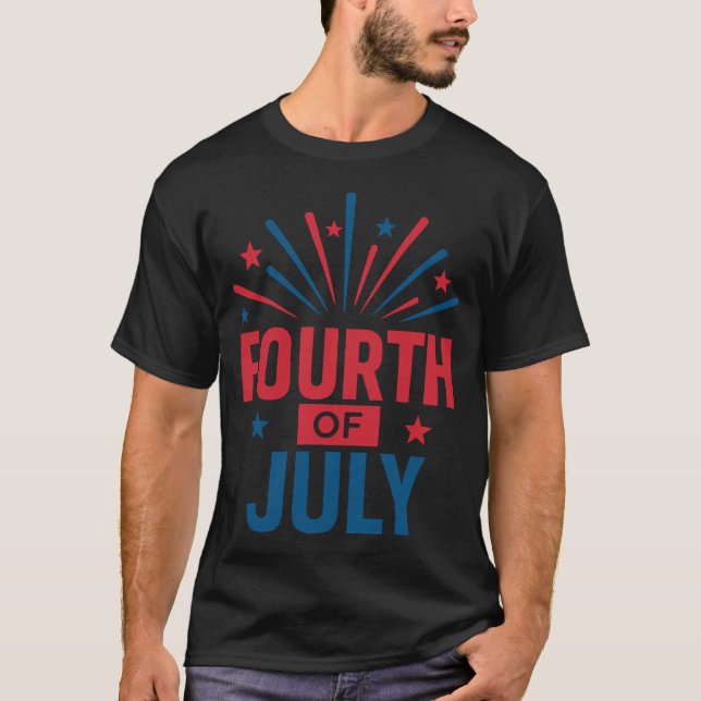 Fourth of July bold fireworks layout T-Shirt (Front)