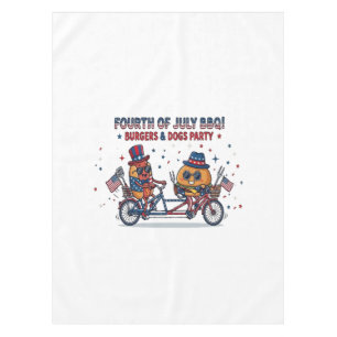 Fourth of July Burgers & Dogs Party Tablecloth