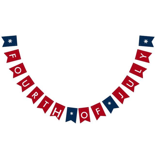 Fourth Of July Celebration any Colour any Text Bunting Flags (All)