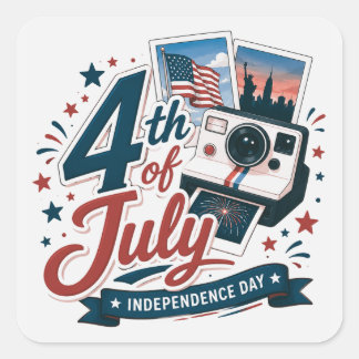Fourth of July Celebration Square Sticker