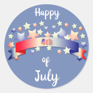 Fourth of July Classic Round Sticker