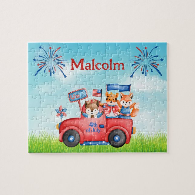Fourth of July Custom Child Name Puzzle  (Horizontal)