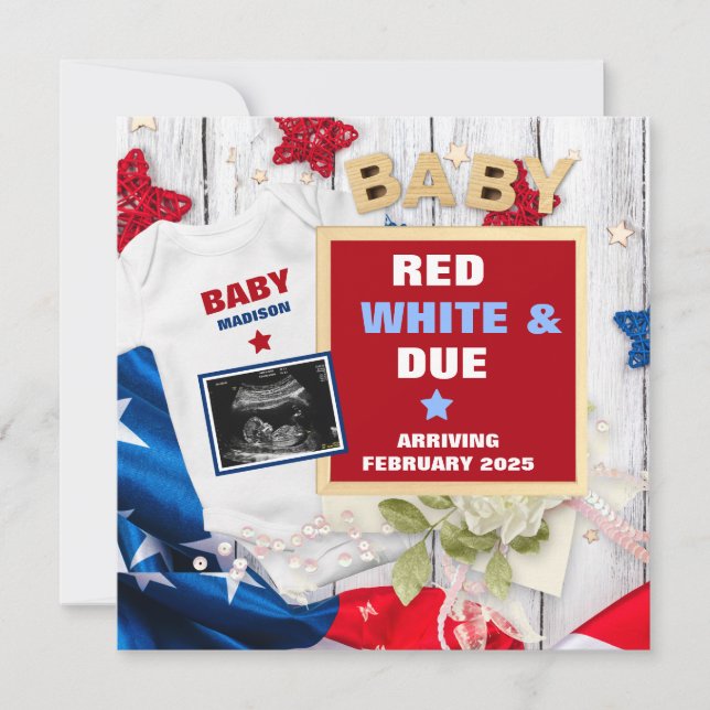Fourth of July Digital Pregnancy Announcement (Front)