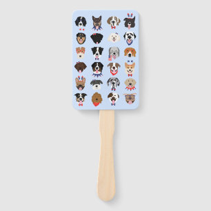 Fourth Of July Dog Faces Hand Fan
