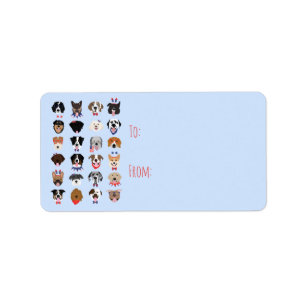 Fourth Of July Dog Faces  Label