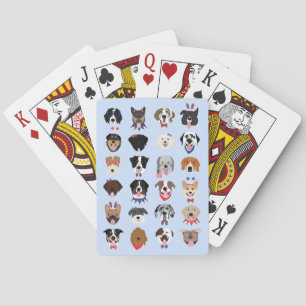 Fourth Of July Dog Faces Playing Cards