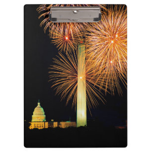 Fourth of July, Firework Display, Skyline Clipboard