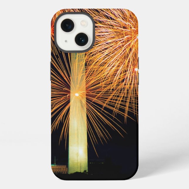 Fourth of July, Firework Display, Skyline iPhone Case (Back)