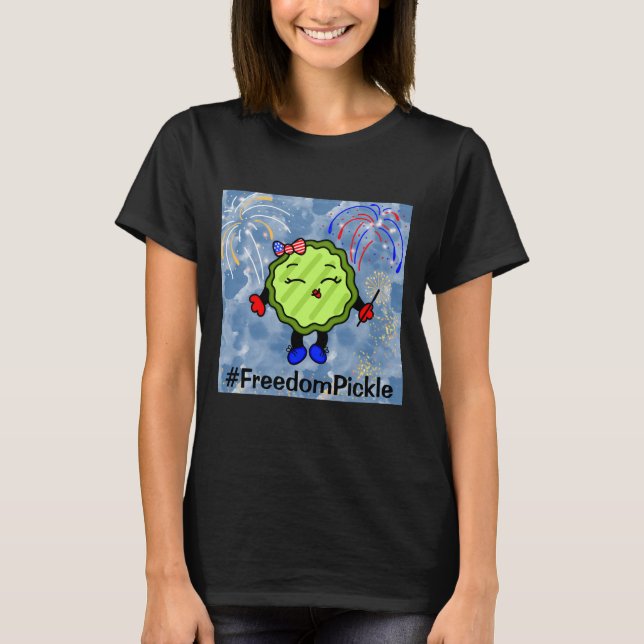 Fourth of July Firework Holiday Freedom Pickle    T-Shirt (Front)