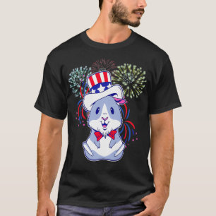 Fourth of July Fireworks American Guinea Pig Popsi T-Shirt