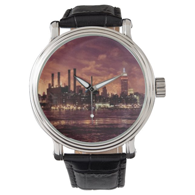 Fourth of July Fireworks behind Manhattan Watch (Front)