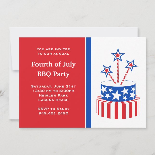 Fourth of July Fireworks Party Invitation (Front)