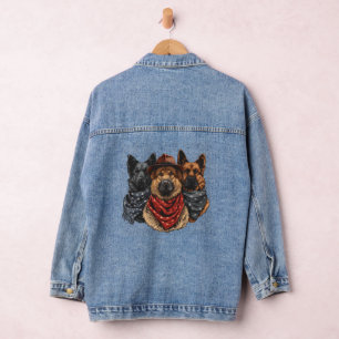 Fourth Of July German Shepherd Dogs Denim Jacket