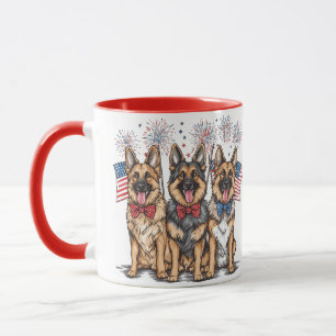 Fourth Of July German Shepherd Dogs Mug