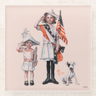 Fourth of July Glass Coaster