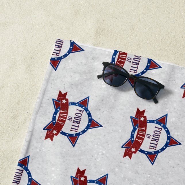 Fourth Of July Glitter Beach Towel (In Situ)