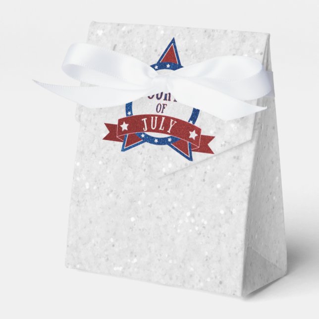 Fourth Of July Glitter Favor Box (Front Side)