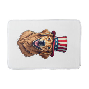 Fourth of July Golden Retriever Vintage Shirt 4 Bath Mat