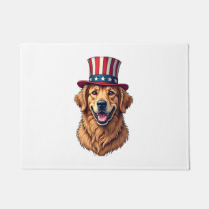 Fourth of July Golden Retriever Vintage Shirt 4 Doormat