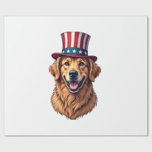 Fourth of July Golden Retriever Vintage Shirt 4 Wrapping Paper