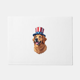Fourth of July Golden Retriever Vintage Shirt Doormat