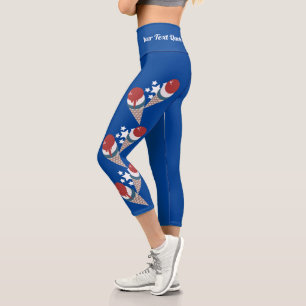 Fourth of July Icecream Quote Capri Leggings