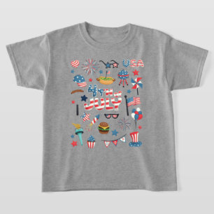 Fourth of July Icons Cute  T-Shirt