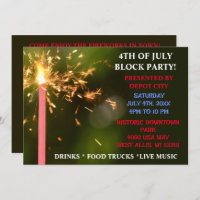 Fourth of July Independence  Block Party Sparkler 