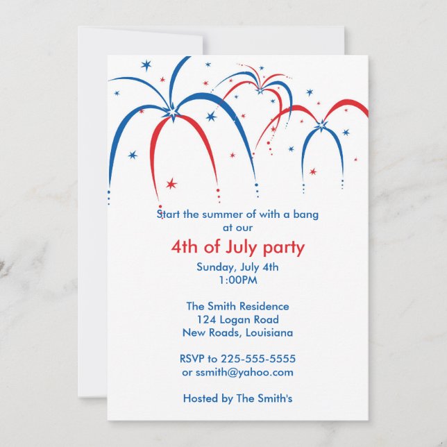 Fourth of July Invitation (Front)