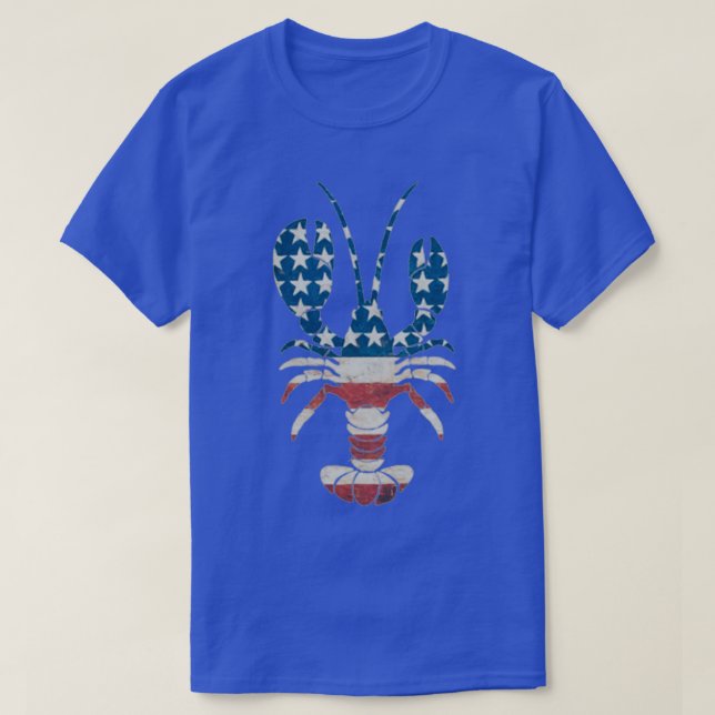 Fourth of July Lobster 2 with red background  T-Shirt (Design Front)