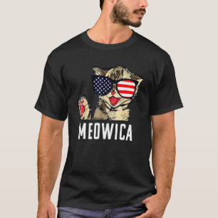 Fourth Of July Meowica Cat American Independence T-Shirt