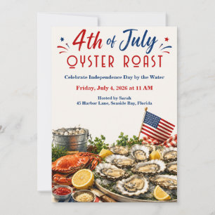 Fourth of July Oyster Roast - Coastal Seafood Invitation
