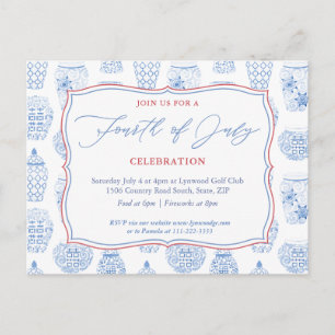 Fourth Of July Party Non-Profit Fundraiser Event Postcard