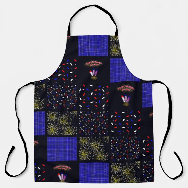 Fourth of July Patchwork Pattern - July 4th Apron (Front)