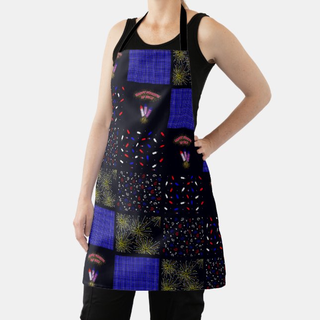 Fourth of July Patchwork Pattern - July 4th Apron (Insitu)