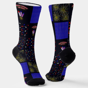 Fourth of July Patchwork Pattern - July 4th Socks