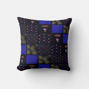 Fourth of July Patchwork Pattern - July 4th Throw Pillow