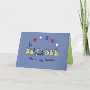 Fourth of July Pear Parade Funny Greeting Card